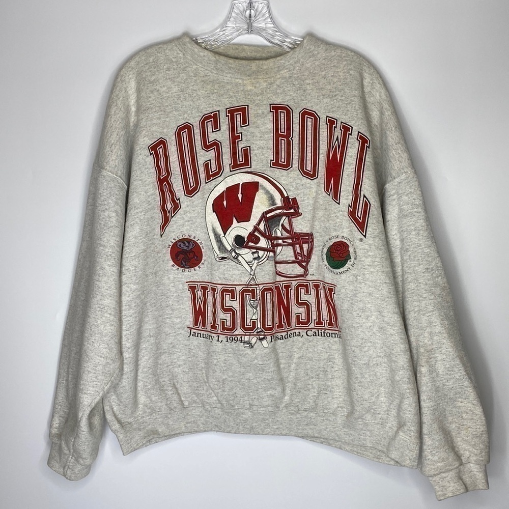 Vintage Galt Sand Rose Bowl Wisconsin Badgers 1994 Sweatshirt Size Large